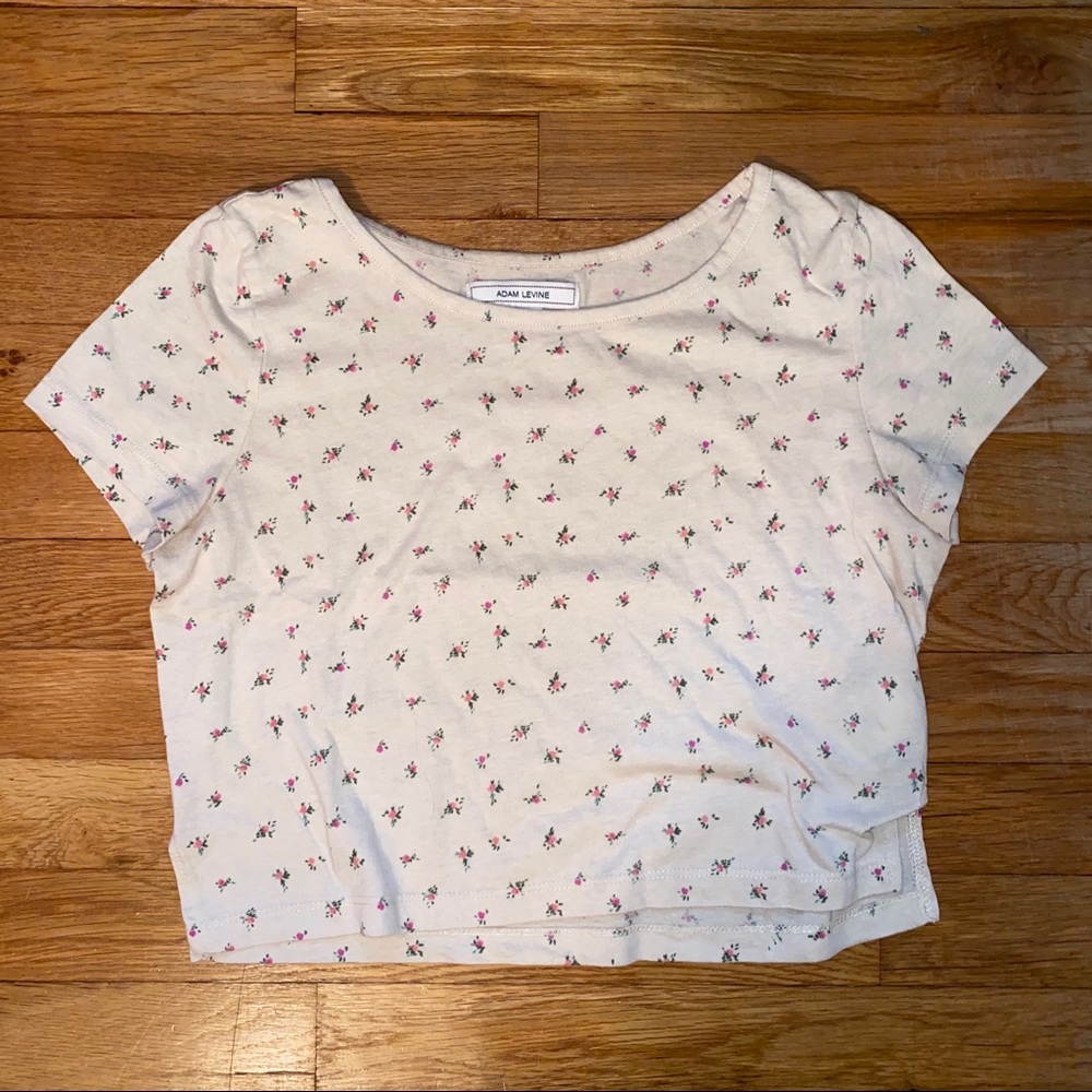 Beige Floral Crop